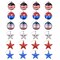 24Pcs Set Hanging Ball Star Patriotic Ornaments 4th of July Festival Party Decor